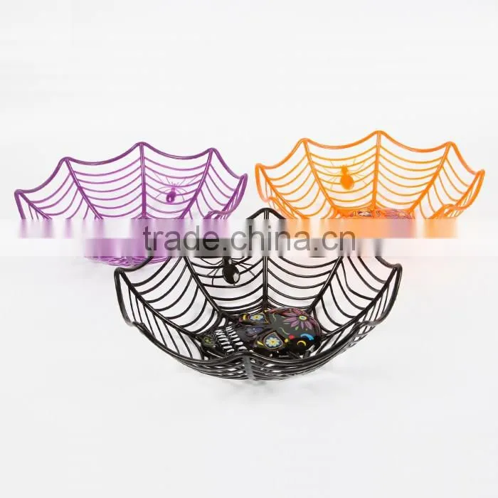 Halloween Colorful Plastic spider Basket For Sales