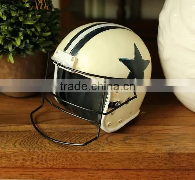 Vintage style resin motorbike helmet prop decoration