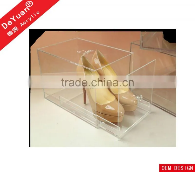 Manufacturer Price Custom Transparent Acrylic Shoes Box With Lid