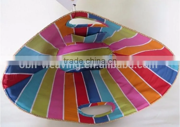 Promotional hand woven handbag straw beach bag