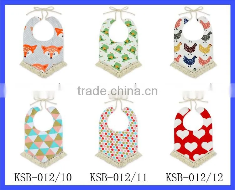 wholesale fancy double layers baby bibs with tassels