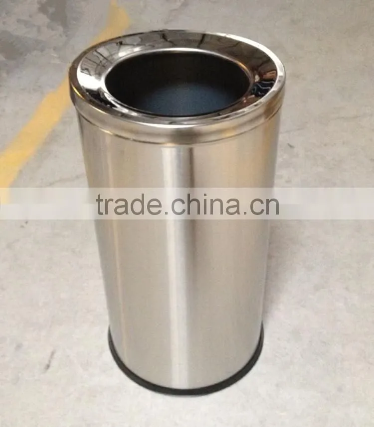 Stainless steel large dustbin for shopping mall(dump top)