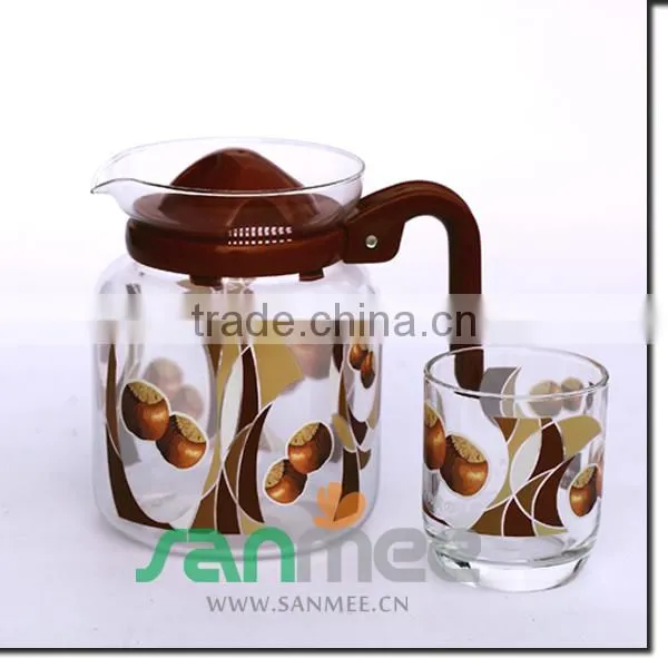 1.5L Heat Transfer Glass Beautiful Juice Gift Colorful Glass Water Set