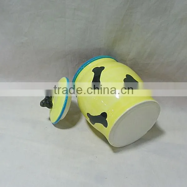 Ceramic Dog Food Treat Jar with Lid