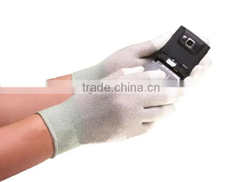White nylon gloves with polyurethane