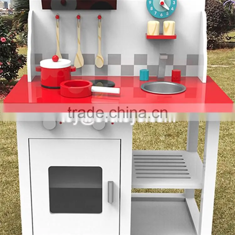 New design children pretend play wooden toy kitchen for boys W10C294