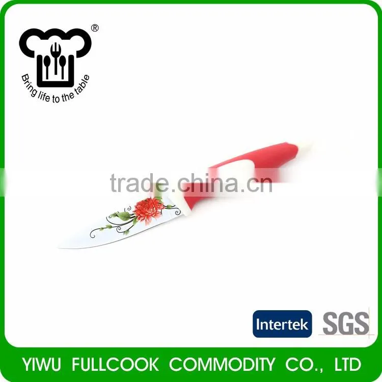 Industry leader red flower pattern bread meat fruit vegetable paring knife set
