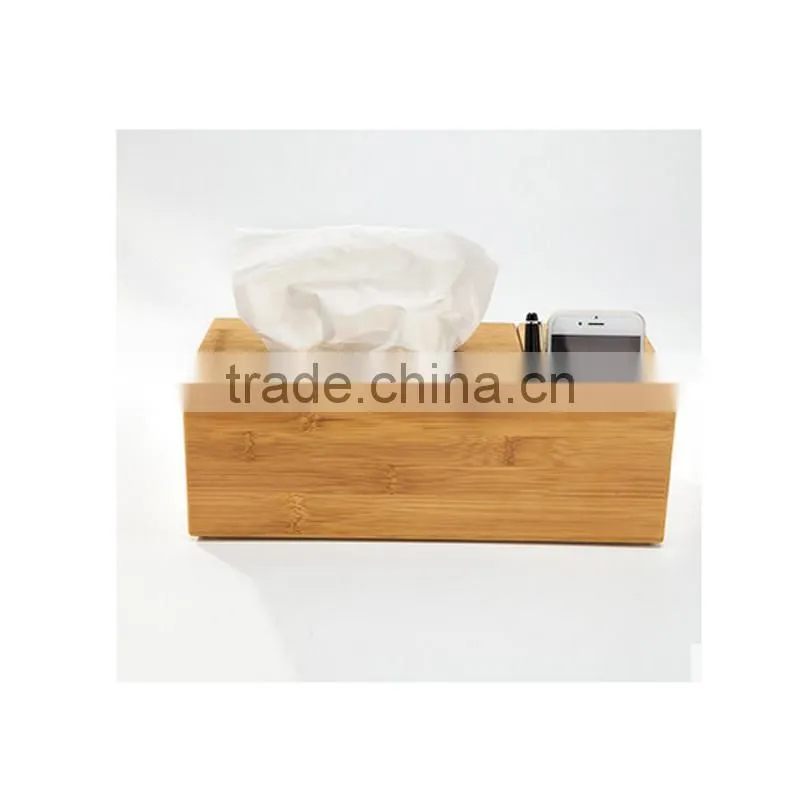 Aonong 100% Bamboo Tissue Box/Napkin Box /Paper holder Tidy Stationery Multifunction Desk Organiser