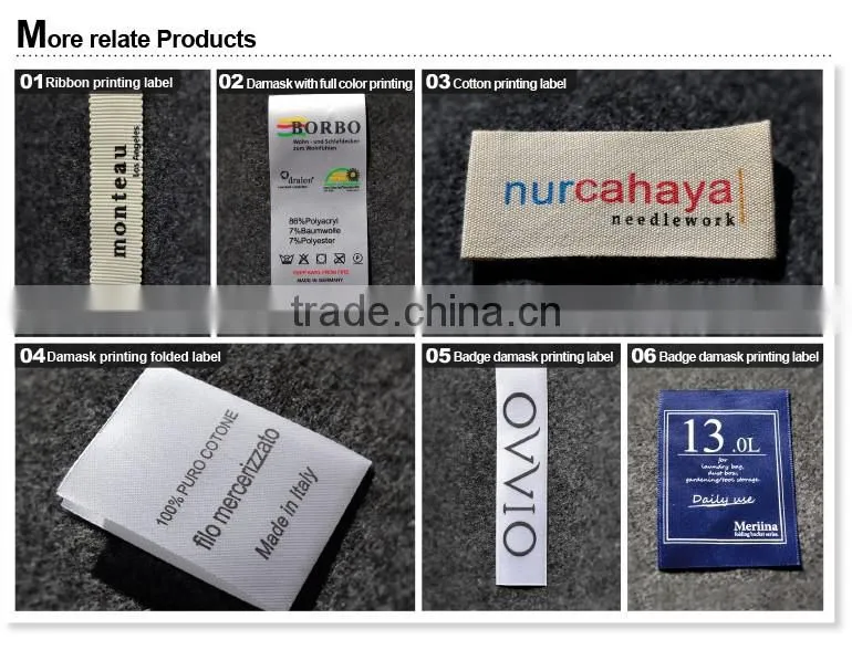 Customized Printed Satin Wash Care Label For Clothing