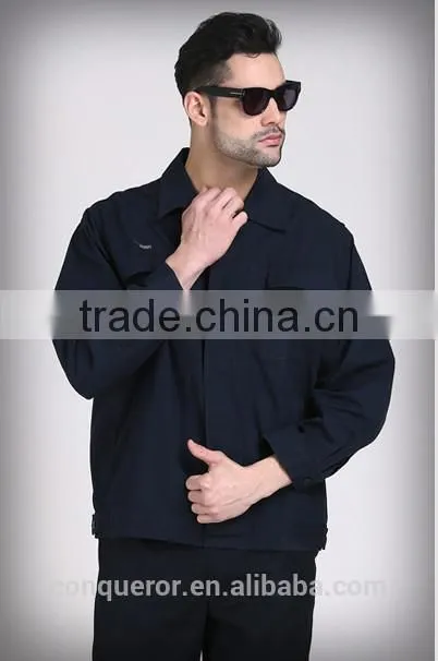 2015 new fashion deep navy technician uniform work uniform