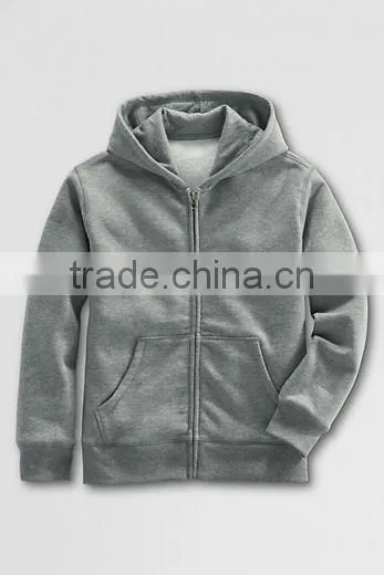 BOYS PLAIN ZIPPER HOODY