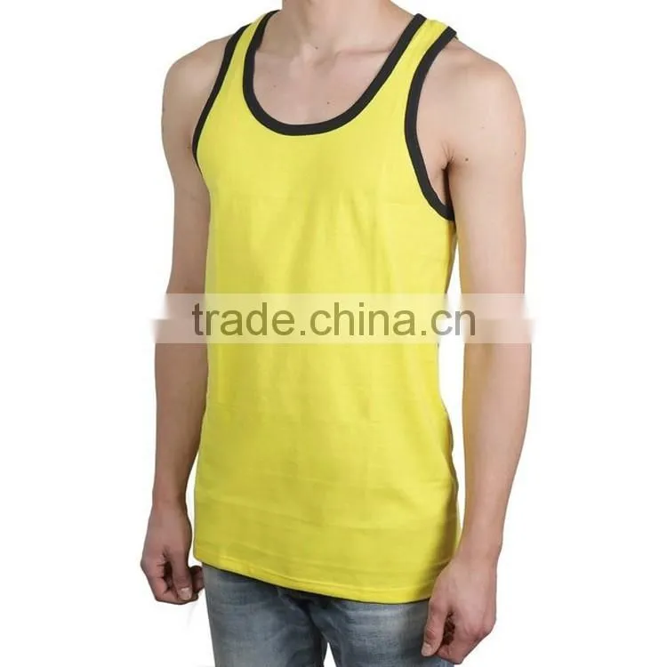 Designer Casual Blank Tops Wholesale Mens Bodybuilding Stringer 95% Cotton 5% Spandex Tank Top