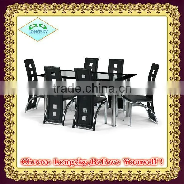 2014 hot selling high quality Modern beautiful tempered glass dining tables