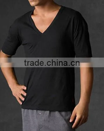 Mens cotton fitted V-neck t-shirts RO01