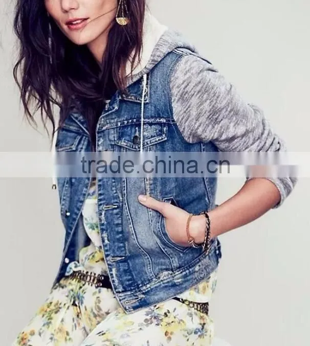 Runwaylover EY1062C Custom spring coats and jackets woman wholesale denim jackets