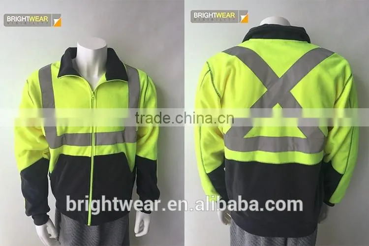 Two-color high visibility polar jacket with reflective tapes meet AS/NZ 1906.4:2010