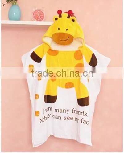 100% cototn hooded poncho towel for children or adults