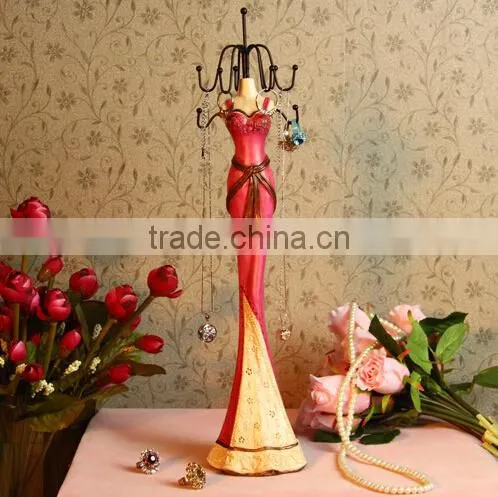 16 inch Resin Metal Hook Necklace Bracelet Ring Storage Organizer Jewelry Body Hanger Display Rack