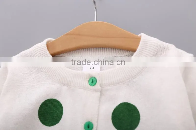 Children clothing tops design woolen hand knit neck sweater for girls