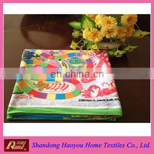 high grade 100% cotton printed flower hand towel for children