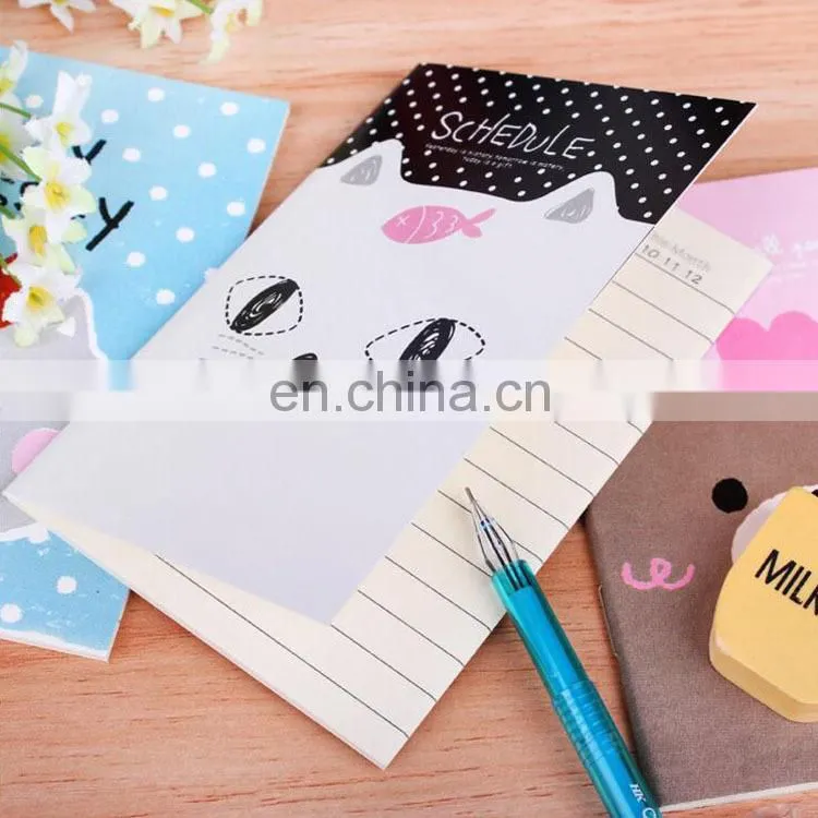 Custom small size softcover school staple exercise notebook/agenda with coloring logo printed