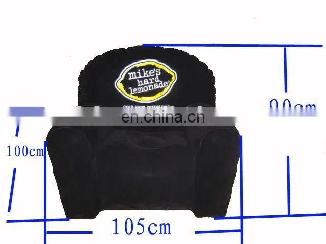 inflatable black flocked sofa chair
