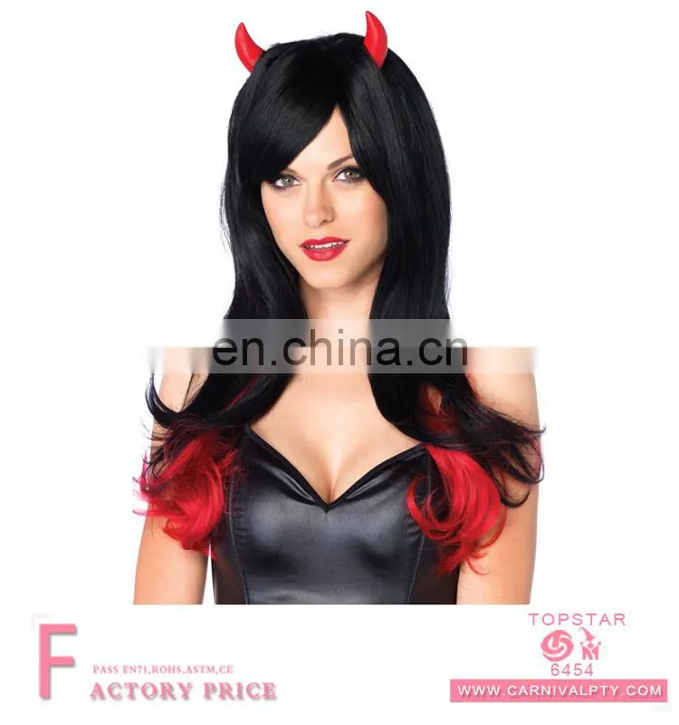 Black hair wig with dyed red hair on the buttom lace front wig human hair