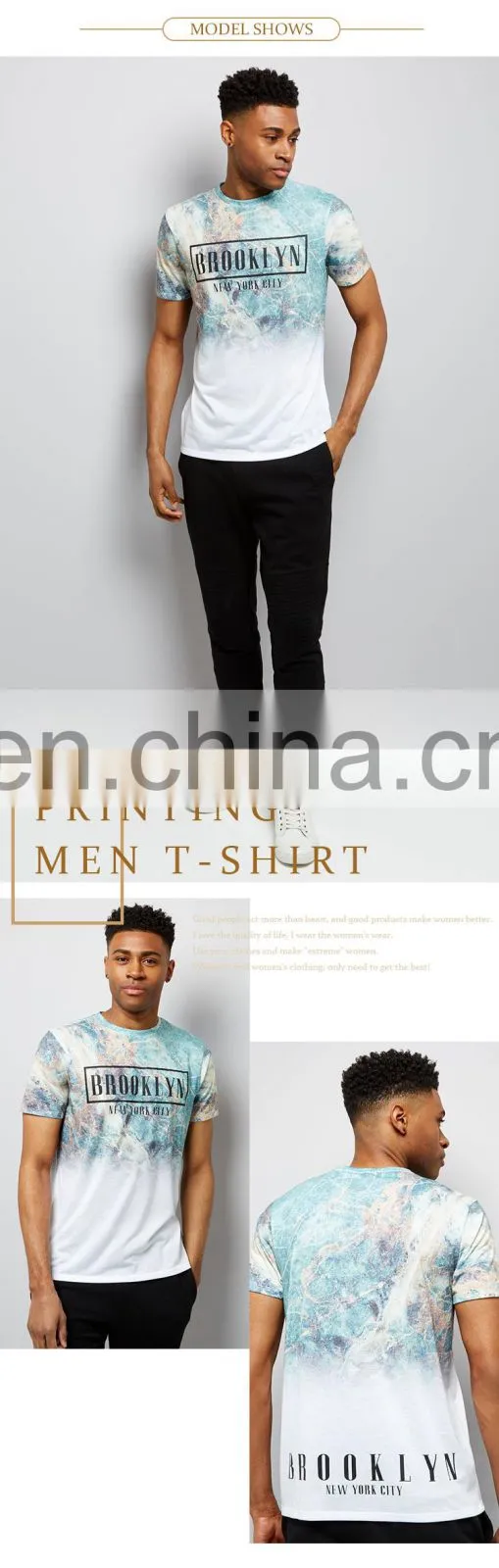 top selling casual summer beach oversized men printed t shirt