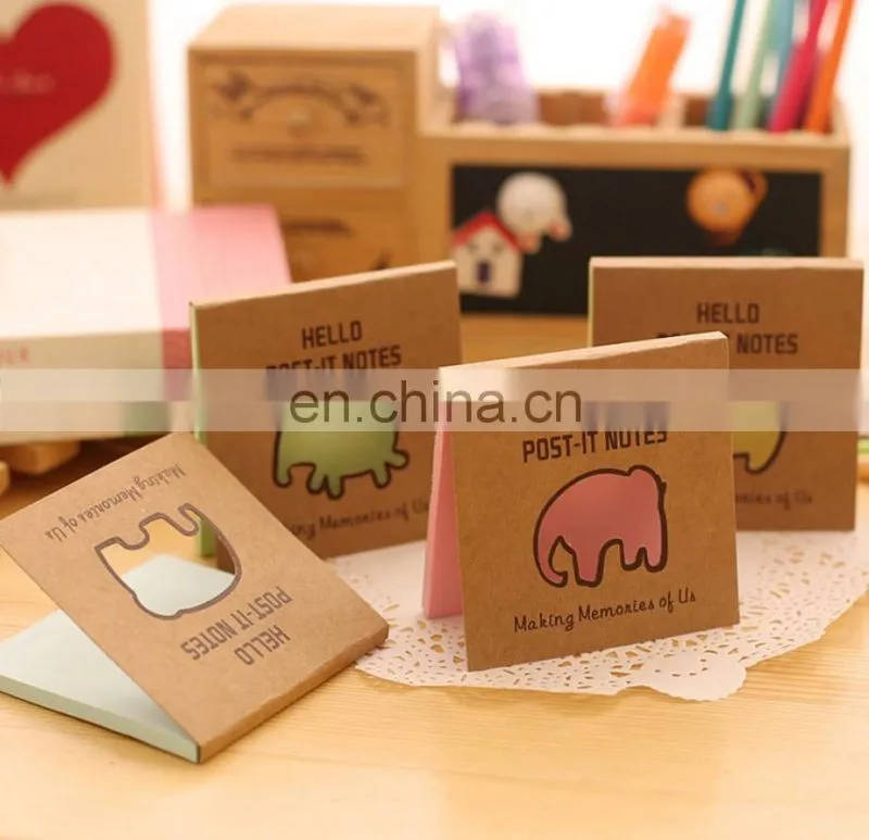 kraft paper custom die cut sticky notes