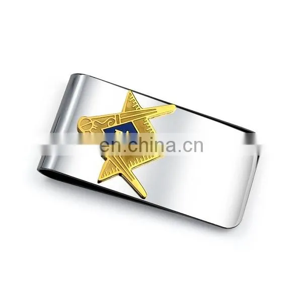 Masonic money clip with gold / silver tone