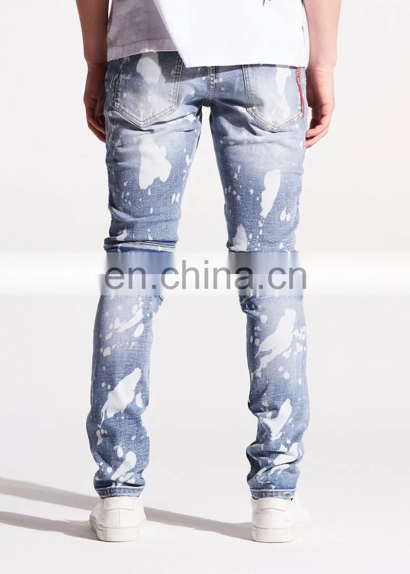 DiZNEW Custom Patchwork Unbranded Ripped Skinny Jeans For Men