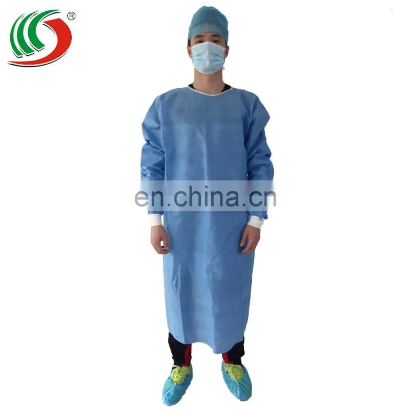 Disposable Surgical Gown Hospital Patient Gown Clothing Blue with High Quality