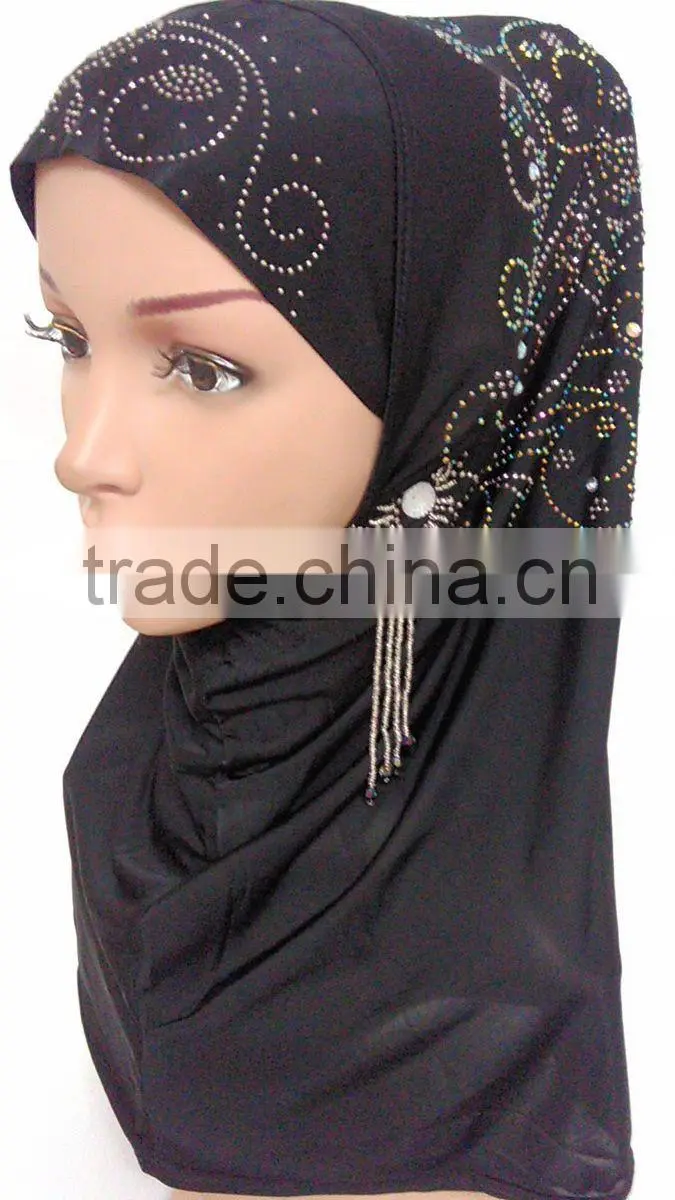 2016 New Fashion islamic hejab Beaded big HIJAB