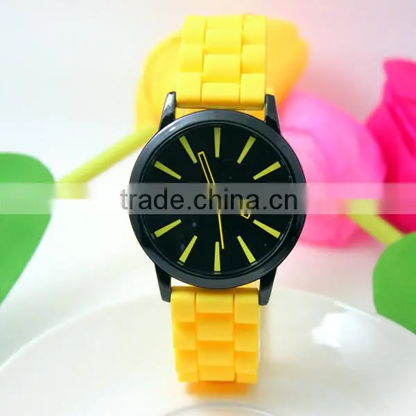 fashion silicone jelly candy wrist watch 2014