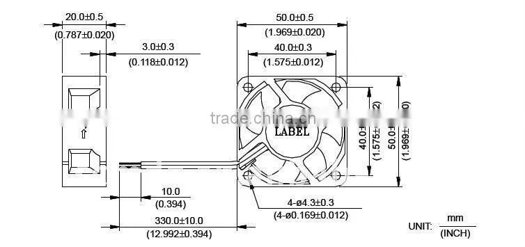 50*20mm waterproof 1.5v dc fan