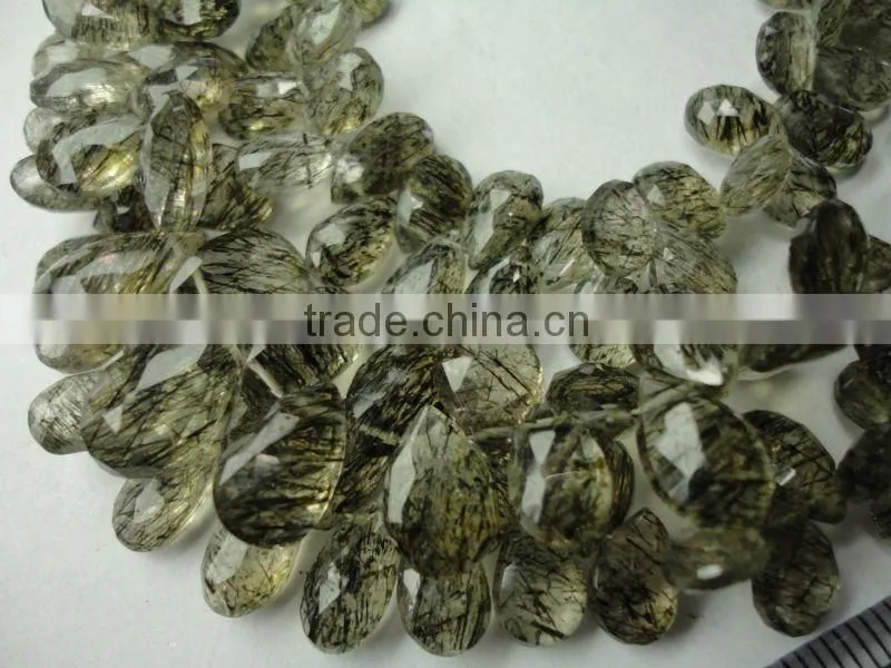 cats eye Briolette Beads drops Strand