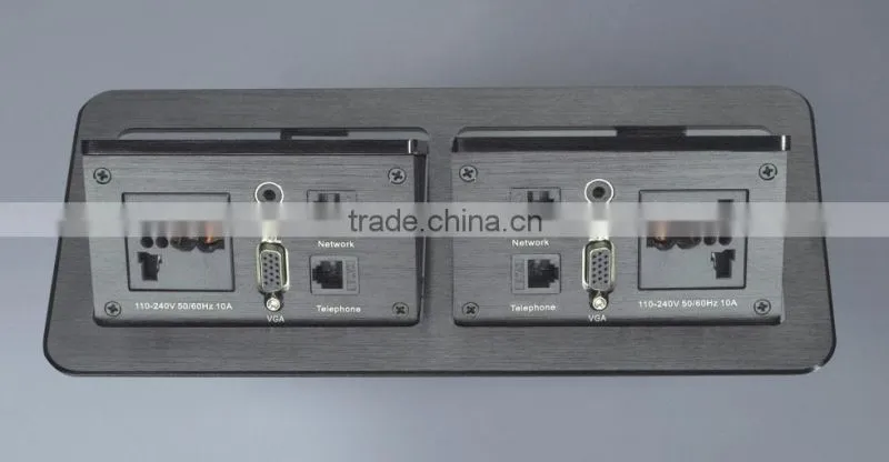 UK electrical desk plugs with audio jack for tabletop