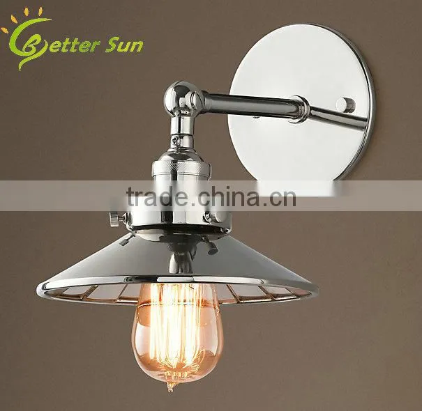 Aged Steel Edison Bulb Wall Light