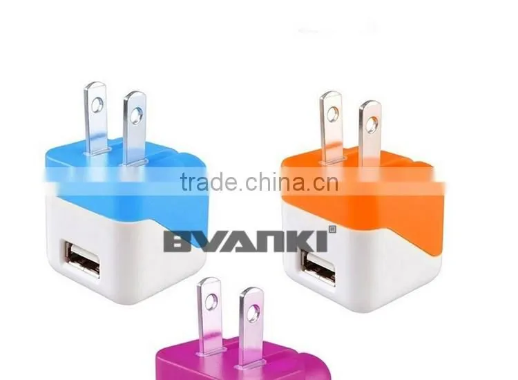 New products 2016 innovative product universal 5v 1a Colorful foldable Home and Travel USB Charger for iPhone 7 Wall Charger