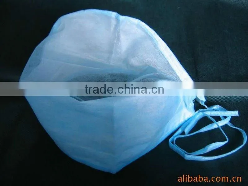 Disposable PP non woven surgical doctor caps with ties for female and male white blue green