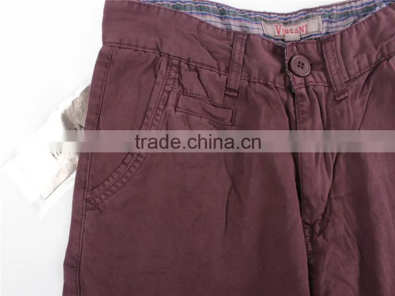 Men hot selling cheap100%cotton stock apparel washed shorts