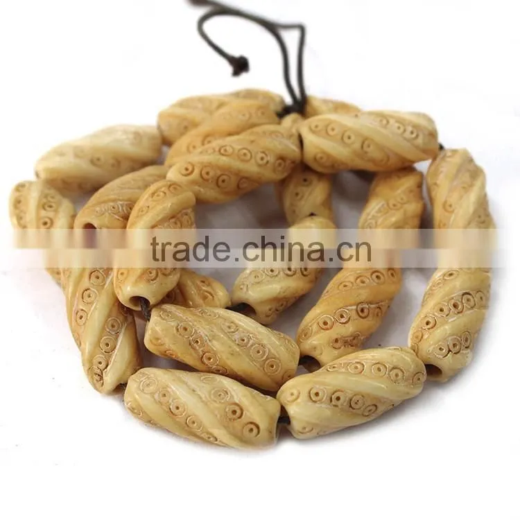 OB030 For bracelets or necklace carved chunky bone beads