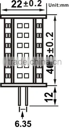 40W Replacement 3528 SMD back pin 12V LED GY6.35