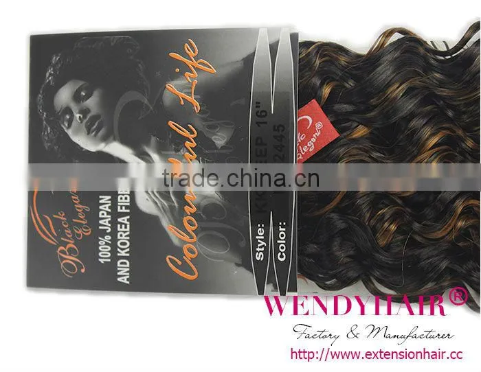 Good quality Japanese Fiber Black elegant 100% Japan & Korea fiber hair weave