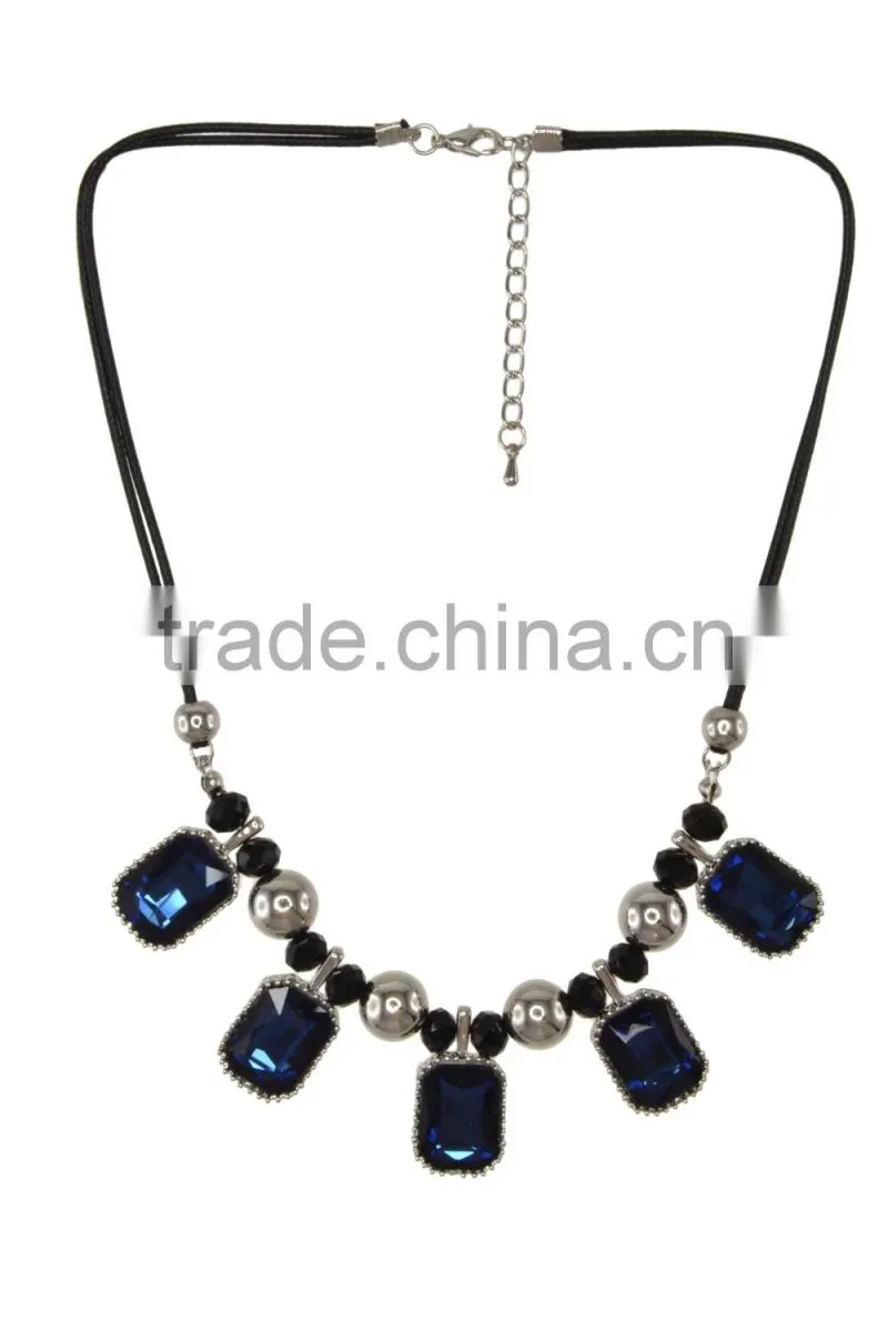 Faceted Faux Gem Statement Necklace