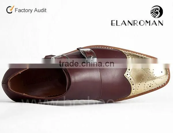 Dark brown color shinning leather monk strap shoe