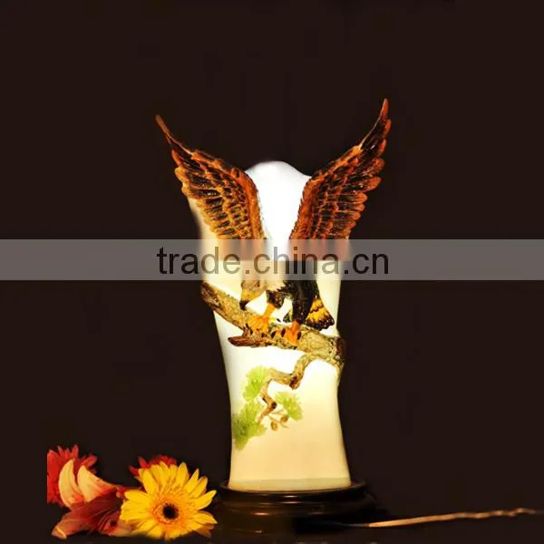 Hand pained ceramic animal lamp