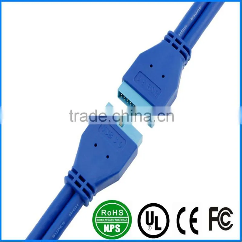 USB3.0 Cable M-M 20PIN Cable Superspeed Extension Cord Chassis Front Panel Copper Core Cable