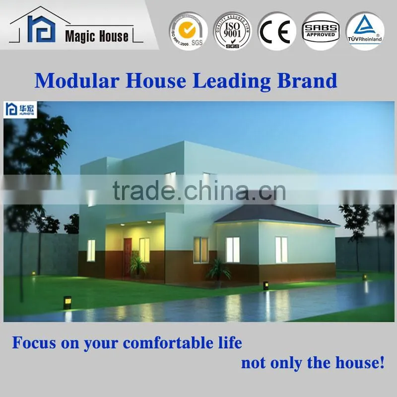 Waterproof flat roof light steel villa/luxury villa house prefabricated design/certificated light steel villa