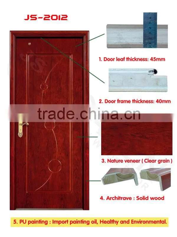 red oak HDF grooving wooden door